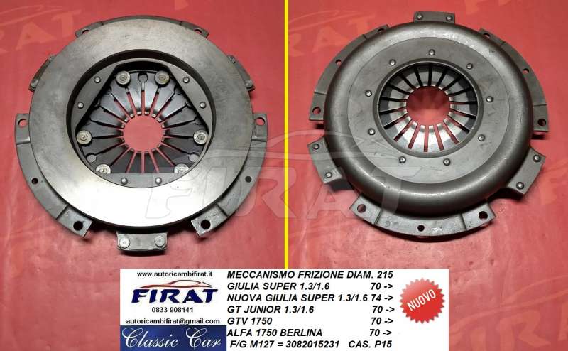 MECCANISMO FRIZIONE GIULIA 1300 1600 1750 DIAM.215 (M127)